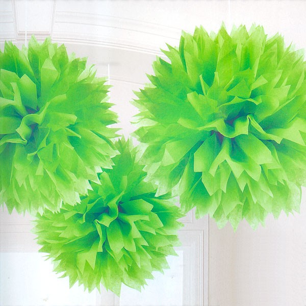 Green Tissue Paper Pom Poms 20" DECORATIONS Pretty UR Party   