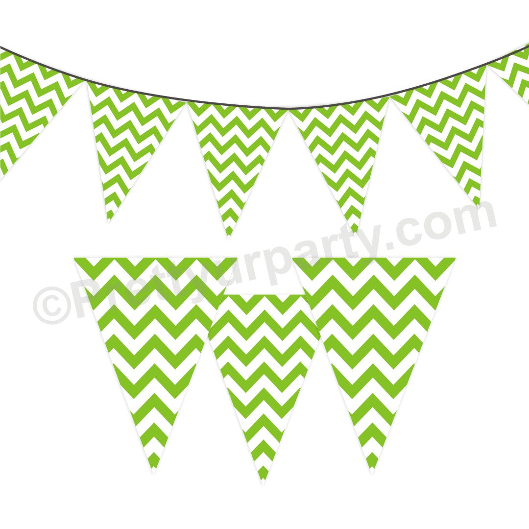 Green Chevron Bunting BABY SHOWER Pretty UR Party Default Title  