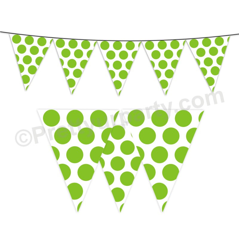 Green Polka Dots Bunting BABY SHOWER Pretty UR Party Default Title  