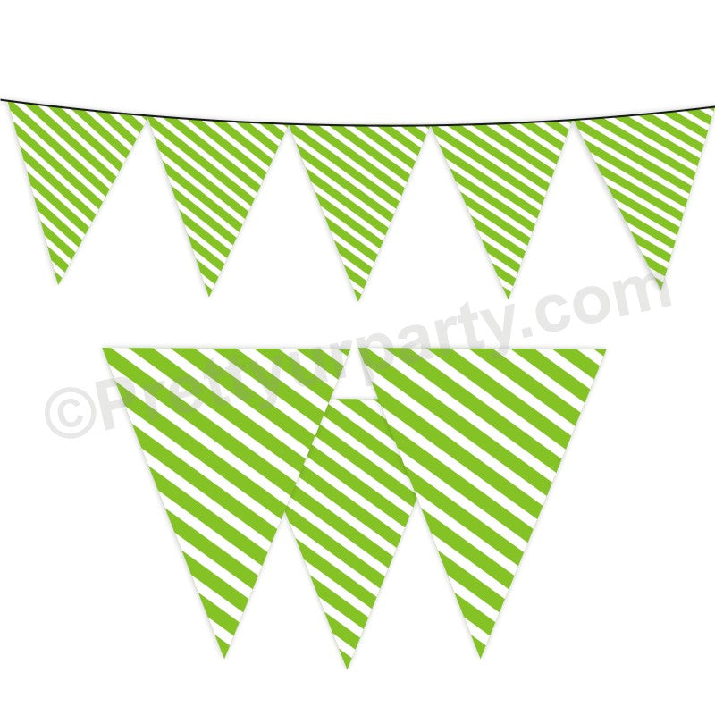 Green Stripes Bunting BABY SHOWER Pretty UR Party Default Title  