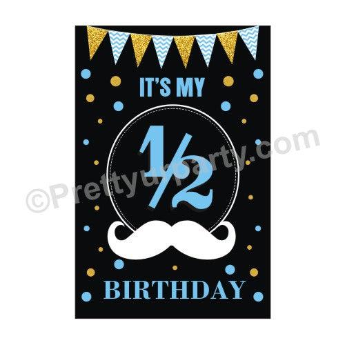 Its my 1/2 Birthday Poster - Blue ALL PARTY SUPPLIES Pretty UR Party   