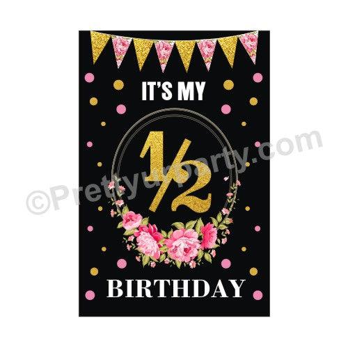 Its my 1/2 Birthday Poster - Pink ALL PARTY SUPPLIES Pretty UR Party   