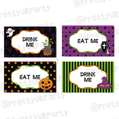 Halloween 01 Food Labels / Buffet Table Cards ALL PARTY SUPPLIES Pretty UR Party Default Title  