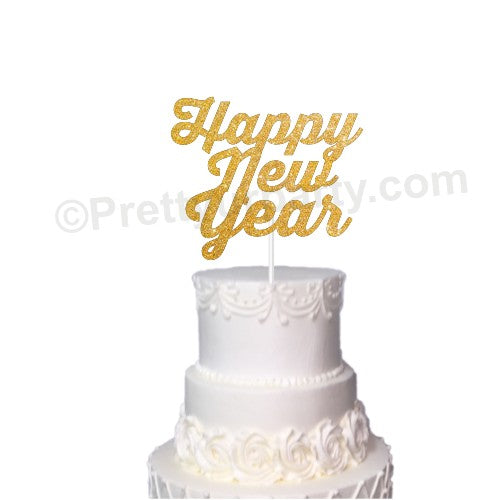 happy new year cake topper circle