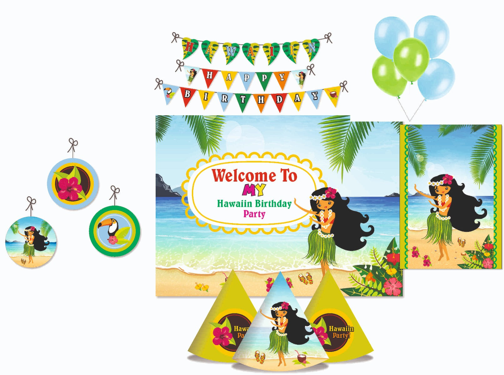 Hawaiian Party Decorations Package - 70 pieces Combo BIRTHDAYS Pretty UR Party Default Title  