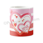 Happy Valentines Day Heart with Stripes Mug ALL PARTY SUPPLIES Pretty UR Party   