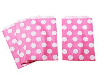 Hot Pink Polka Dot Favor Bag ACCESSORIES Pretty UR Party   