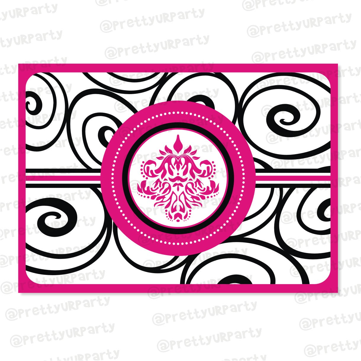 Hot Pink Damask Table Mats BABY SHOWER Pretty UR Party Default Title  