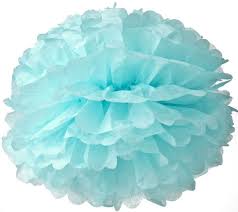 Light Blue Tissue Paper Pom Poms 10" DECORATIONS Pretty UR Party   