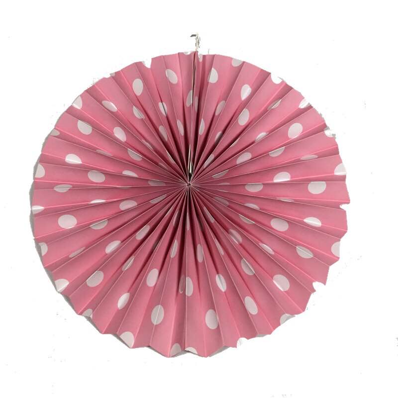 Light Pink Polka Dots Paper Fans ALL PARTY SUPPLIES Pretty UR Party   