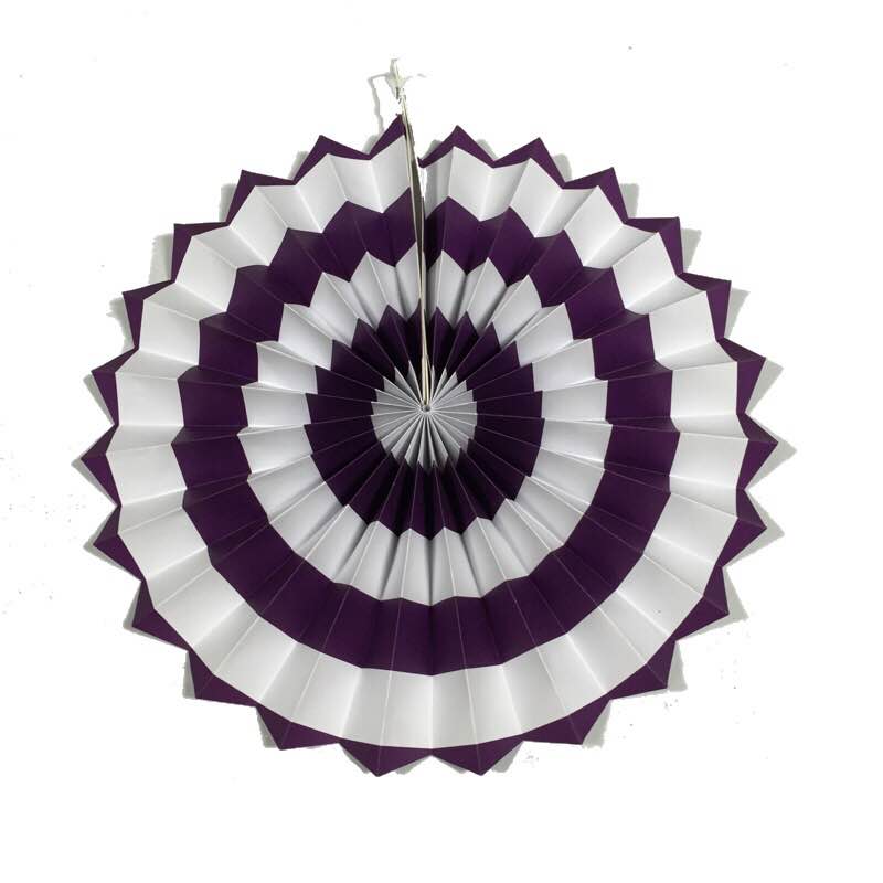 Purple Stripes Paper Fans ALL PARTY SUPPLIES Pretty UR Party   