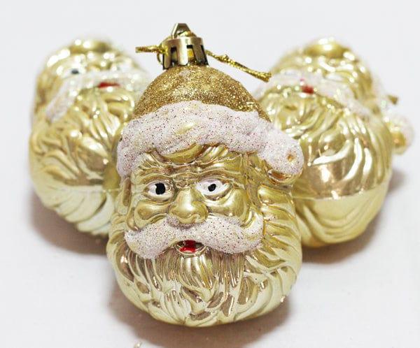 Santa face Gold Sparkled Hanging (pack of 3)  Pretty UR Party   