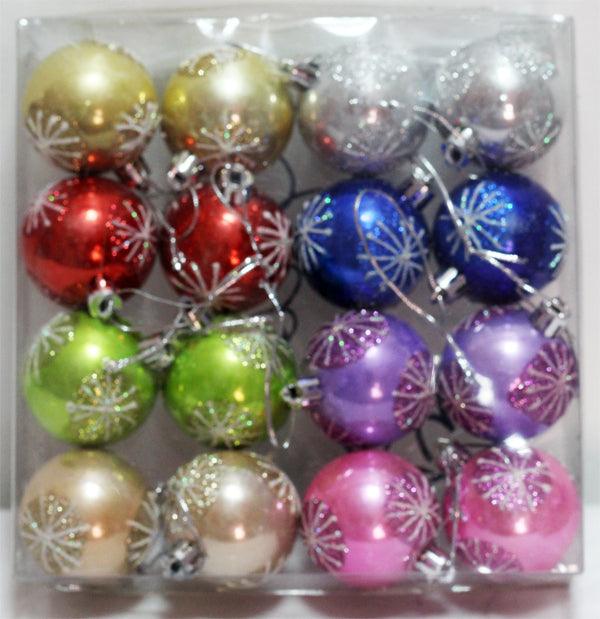 Multicolor Printed Sparkle Balls Hangings (pack of 16)  Pretty UR Party   
