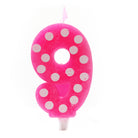 9 No Pink Polka dot candle ALL PARTY SUPPLIES Pretty UR Party   