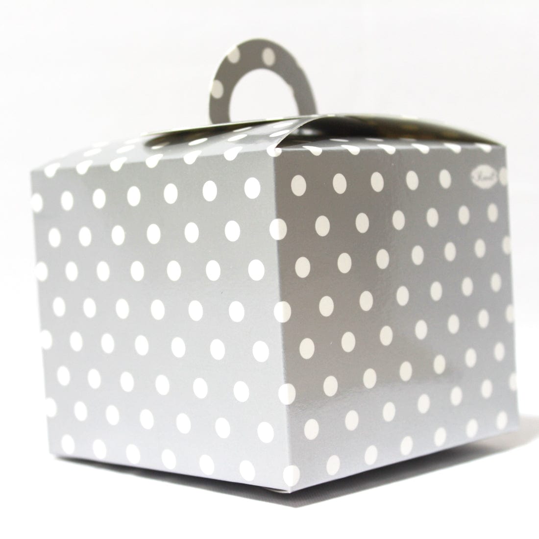 Silver Polka Dot Cupcake Box - Pack of 6 THEME PARTIES Pretty UR Party   