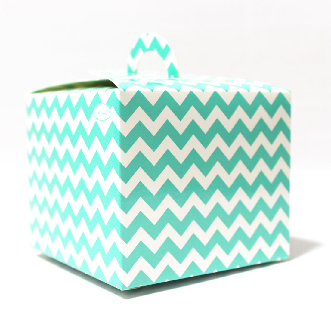 Blue Chevron Cupcake Box - Pack of 6 THEME PARTIES Pretty UR Party   