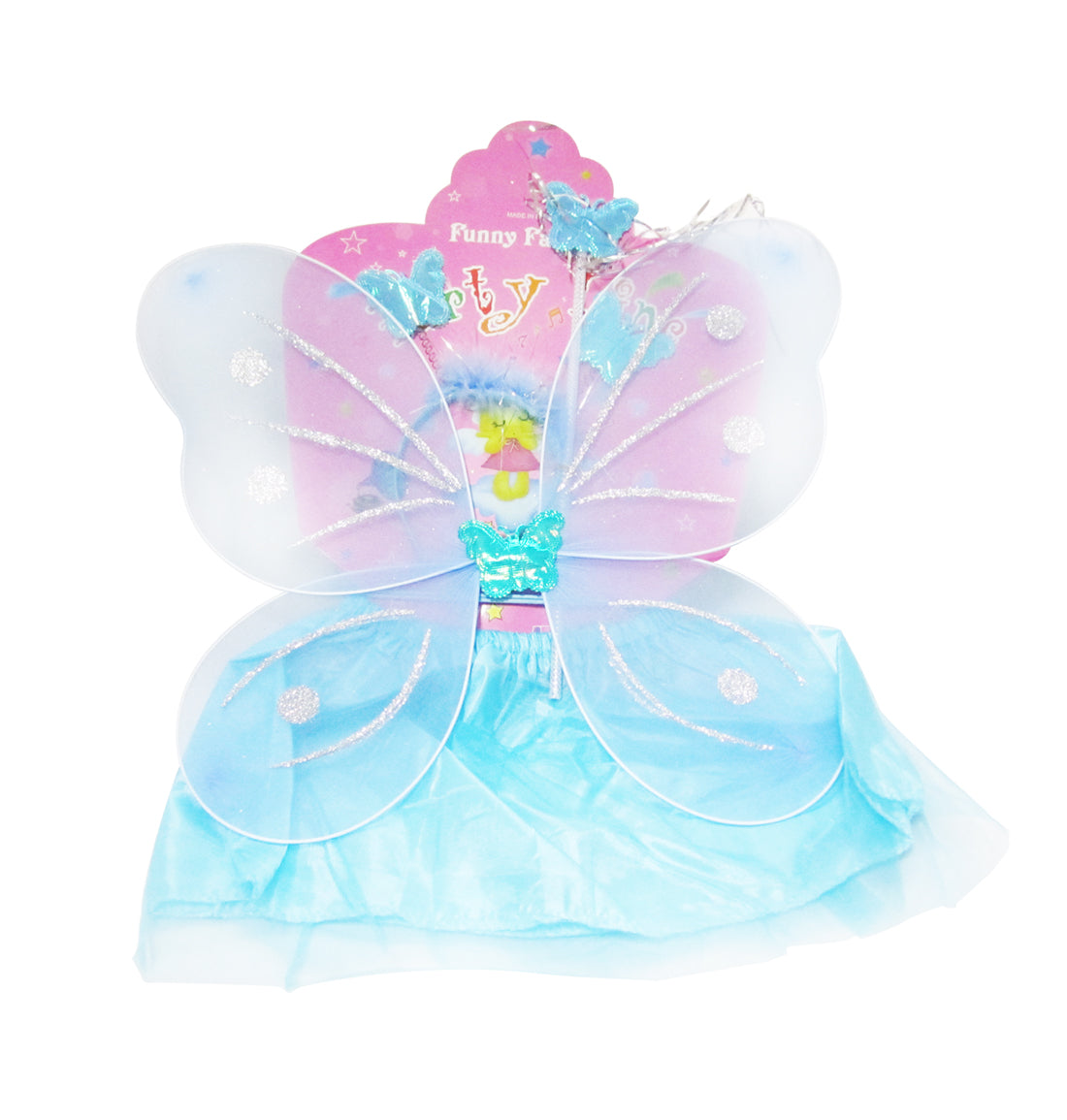 Butterfly Wings with skirt - Blue ACCESSORIES Pretty UR Party   