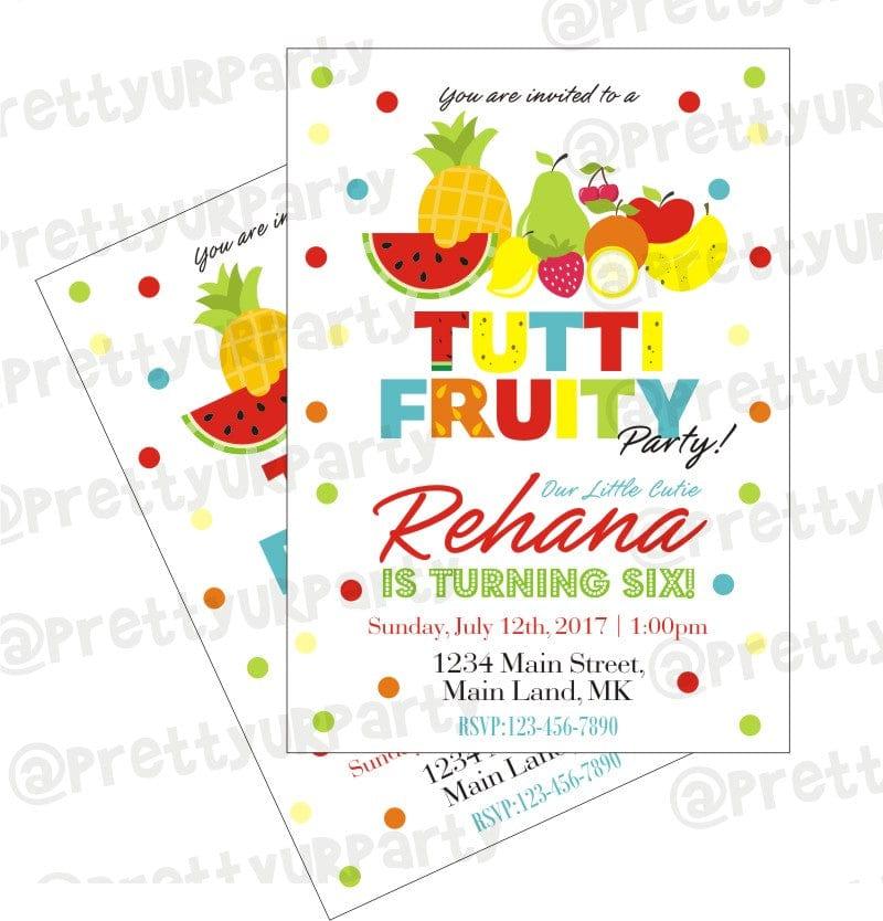 Tutti Fruity Theme E-Invitations ALL PARTY SUPPLIES Pretty UR Party   
