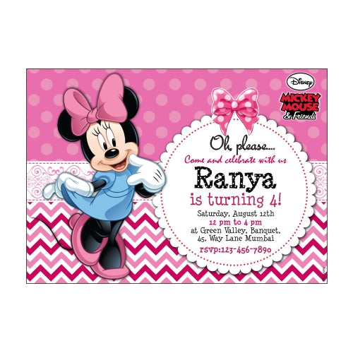 Minnie Mouse E-Invitations THEME PARTIES Pretty UR Party   
