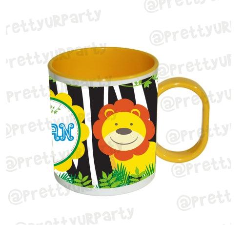 Personalised Inside Colour Jungle Mug 01 THEME PARTIES Pretty UR Party   