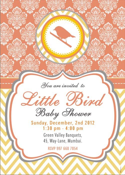 Little Bird E-Invitations BABY SHOWER Pretty UR Party   