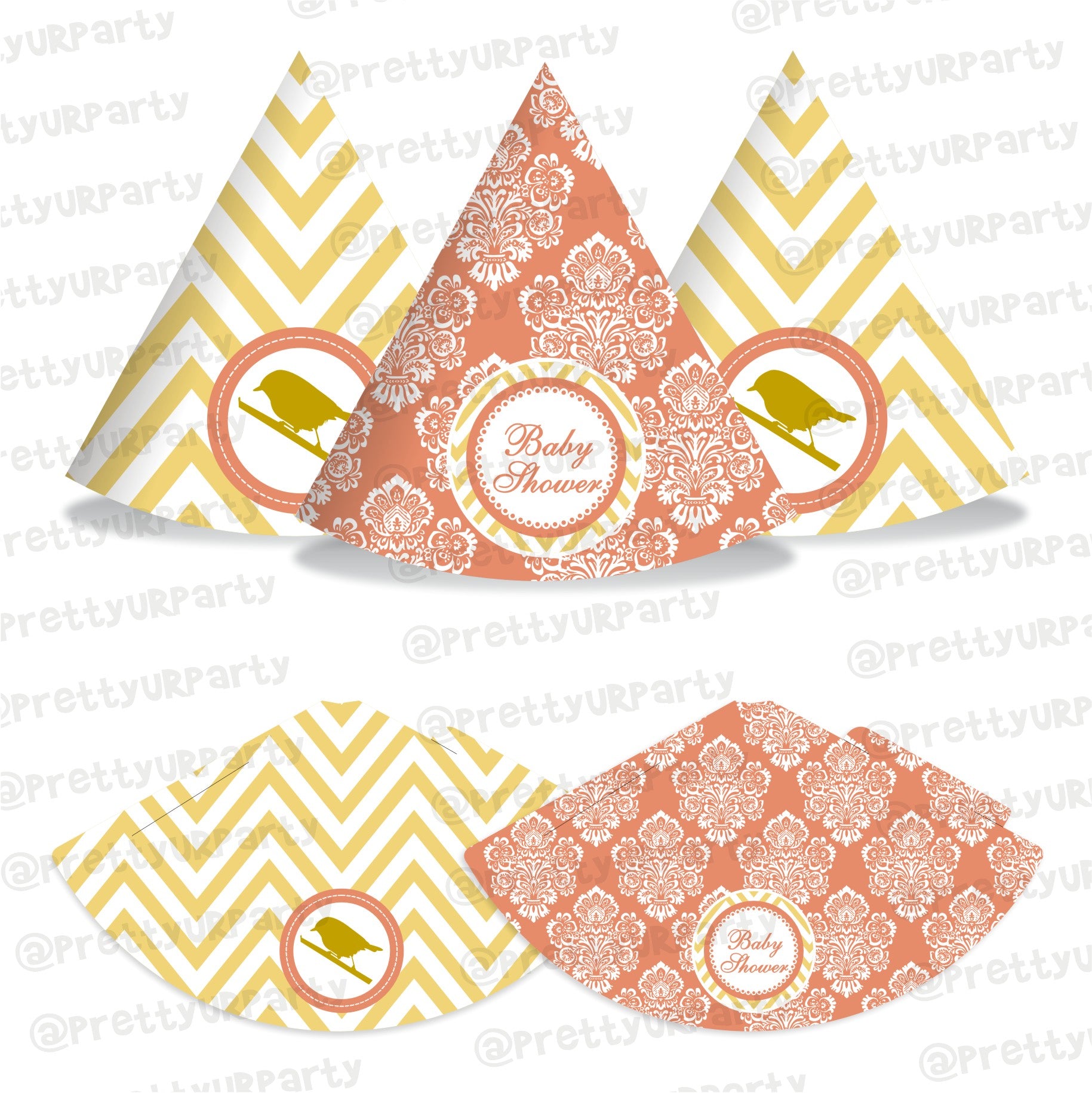 Little Bird Hats - Pack of 10 BABY SHOWER Pretty UR Party Default Title  