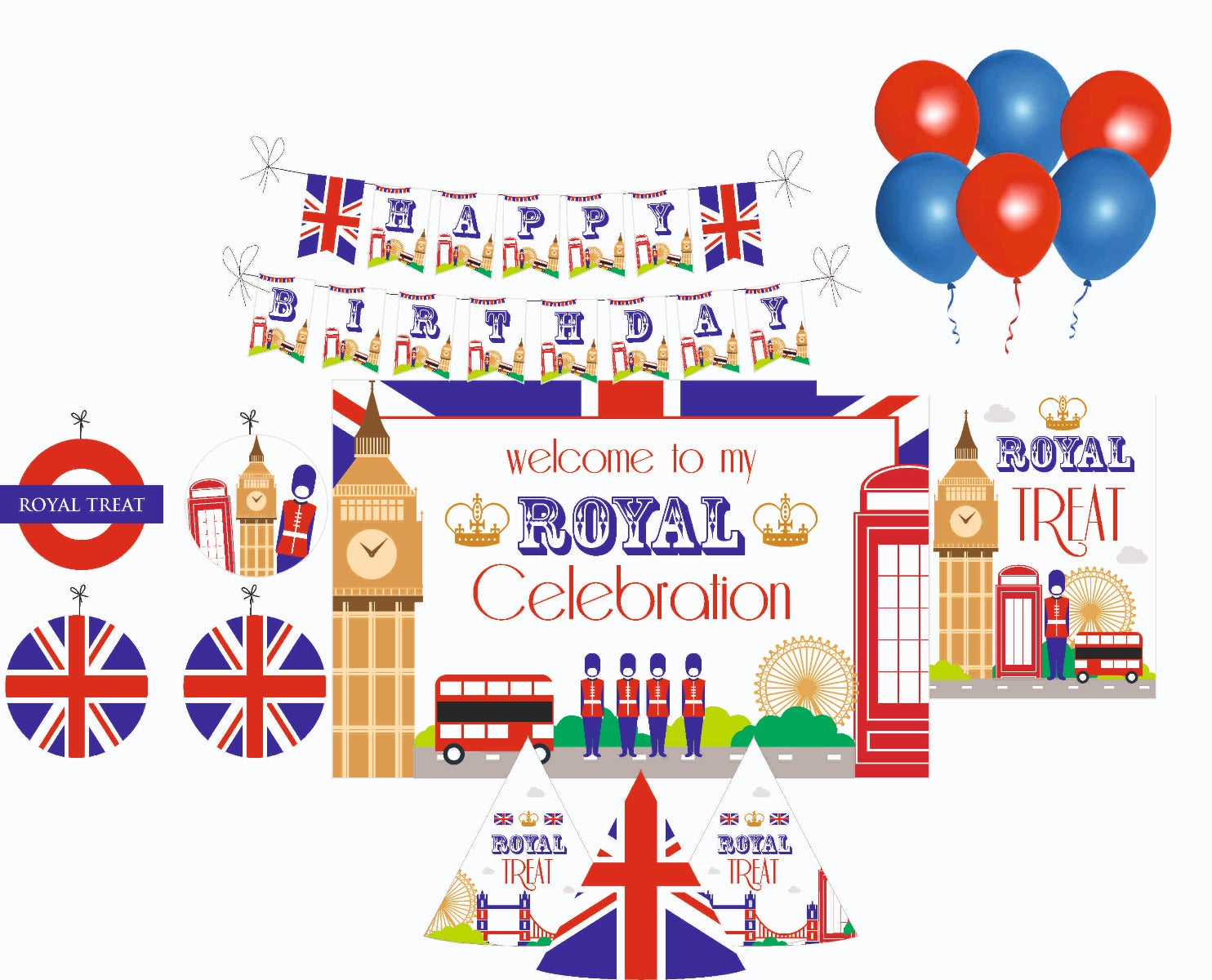 London Party Decorations Package - 70 pieces Combo BIRTHDAYS Pretty UR Party Default Title  