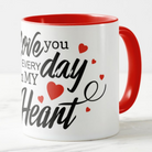 Love You Valentines Mug - Rim and Inside Red ALL PARTY SUPPLIES Pretty UR Party   