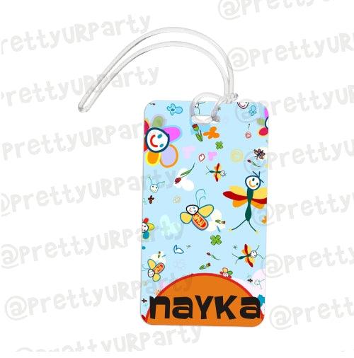 Luggage Tag Art 002 PERSONALISED Pretty UR Party   
