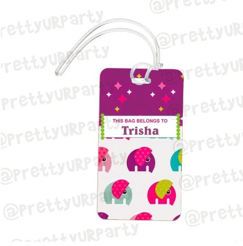 Luggage Tag Art 004 PERSONALISED Pretty UR Party   