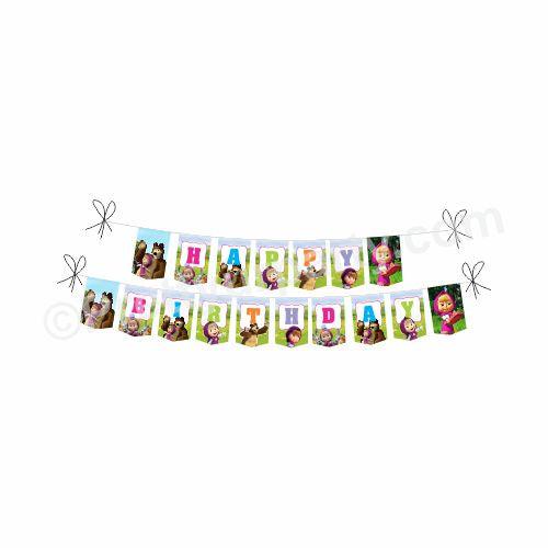 Masha and The Bear Theme Bunting THEME PARTIES Pretty UR Party Default Title  