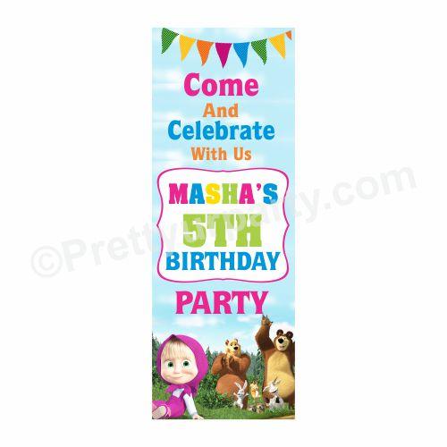 Masha and The Bear Theme Door Banner THEME PARTIES Pretty UR Party   