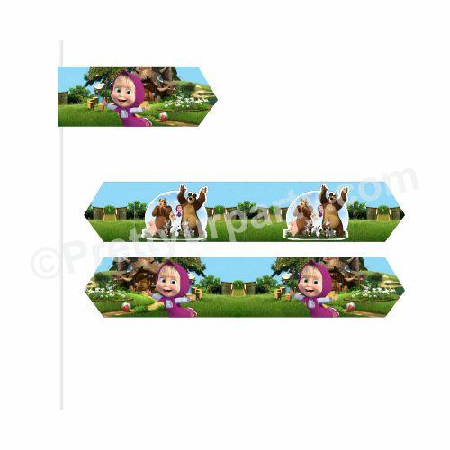 Masha and The Bear Theme Drink Straws THEME PARTIES Pretty UR Party   