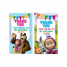 Masha and The Bear Theme Thank you Tags THEME PARTIES Pretty UR Party Default Title  
