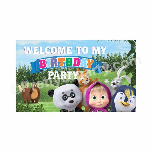 Masha and The Bear Theme Entrance Banner / Door Sign THEME PARTIES Pretty UR Party Default Title  