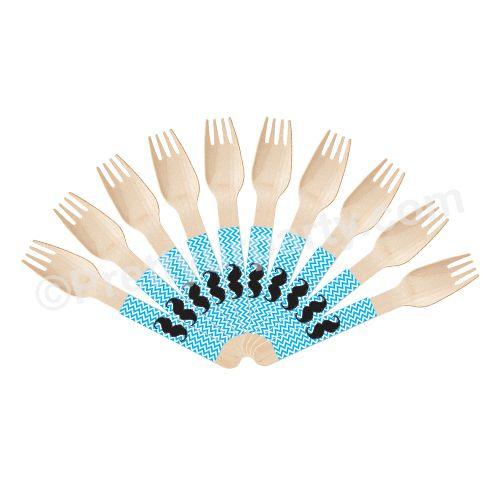 Moustache Theme Forks TABLEWARE Pretty UR Party   