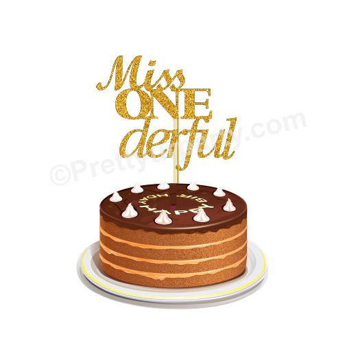 Miss Onederful Cake Topper HANDCRAFTED Pretty UR Party   