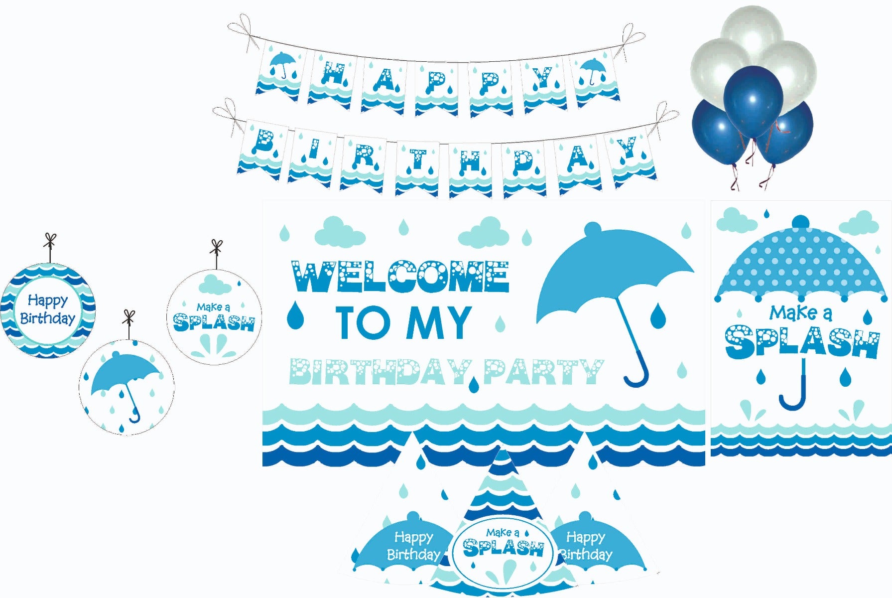 Monsoon Party Decorations Package - 70 pieces Combo BIRTHDAYS Pretty UR Party Default Title  