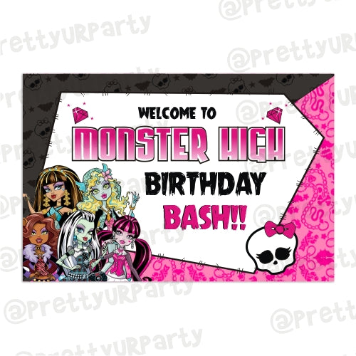 Monster High Entrance Banner | Monster Welcome Banner – PRETTY UR PARTY