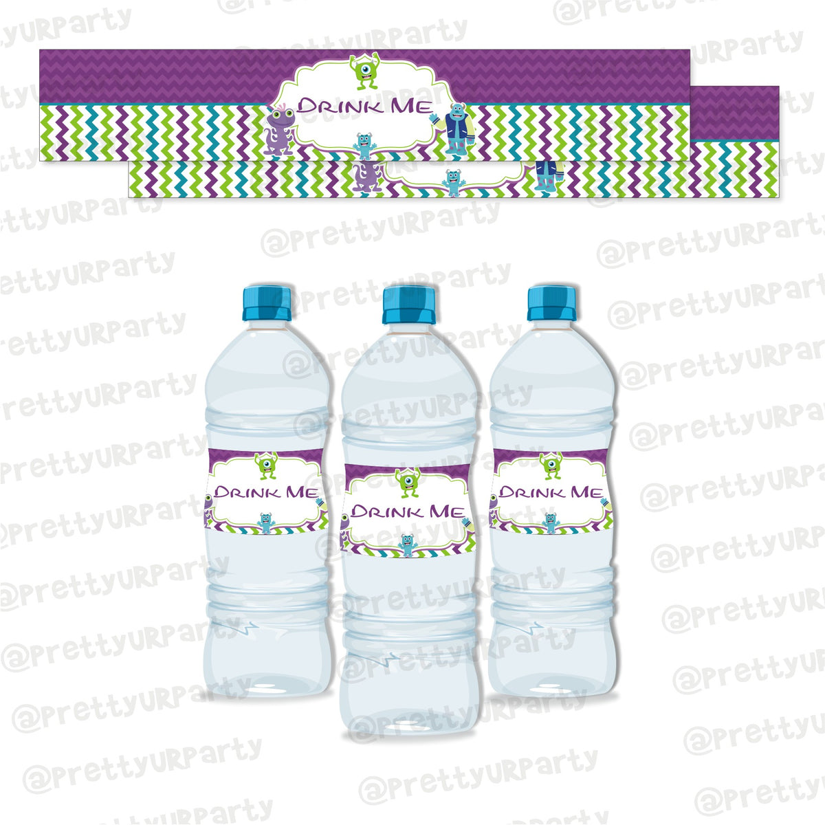 Monsters Inc. Inspired Party Theme Water Bottle Labels – Pretty Ur Party