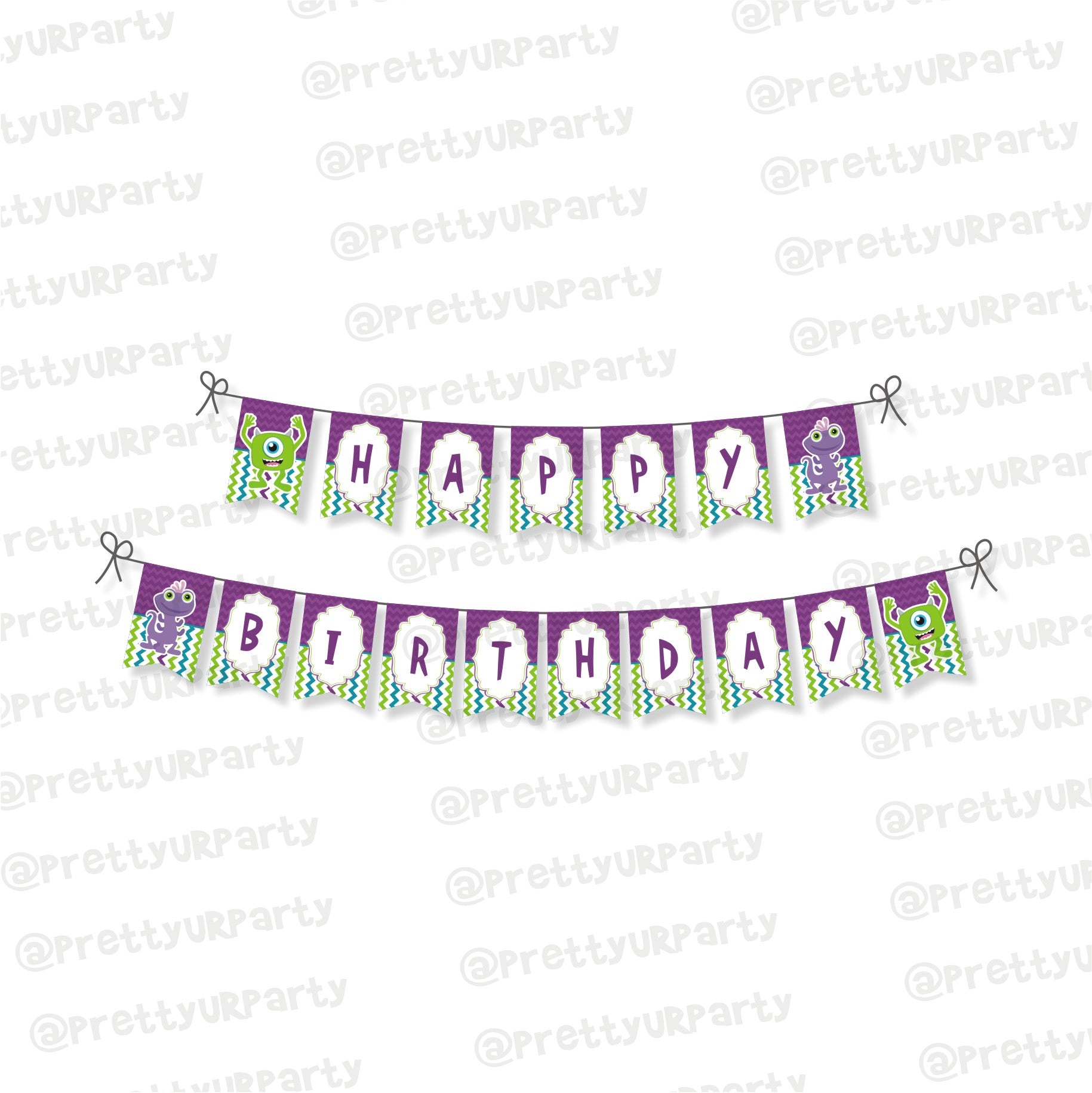 Monsters Inc. Theme Bunting THEME PARTIES Pretty UR Party Default Title  