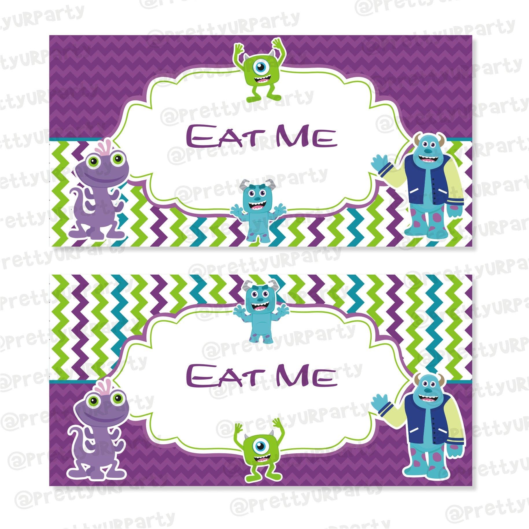 Monsters Inc. Theme Food labels / Buffet Table Cards THEME PARTIES Pretty UR Party Default Title  
