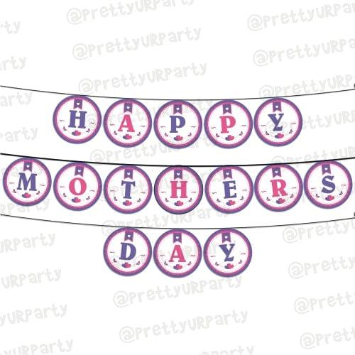 Pink and Purple Mothers Day Bunting ALL PARTY SUPPLIES Pretty UR Party   
