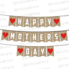 Red Hearts and Brown Mothers Day Bunting ALL PARTY SUPPLIES Pretty UR Party   
