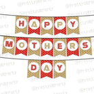 Red and Brown Polka Dots Mothers Day Bunting ALL PARTY SUPPLIES Pretty UR Party   
