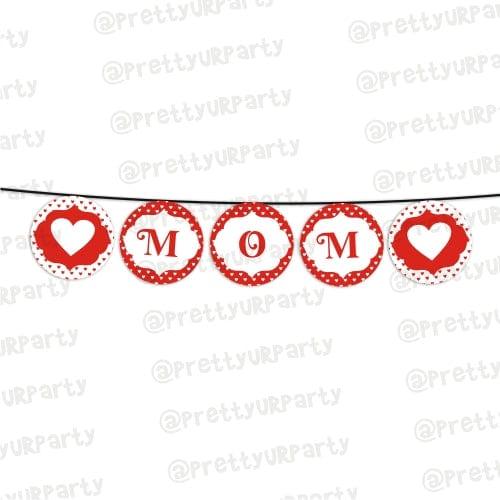 Red Polka Dots Mothers Day Bunting ALL PARTY SUPPLIES Pretty UR Party   