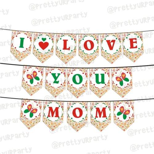 Red and Green Mothers Day Bunting ALL PARTY SUPPLIES Pretty UR Party   