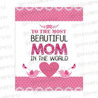 Mothers day Most Beautiful Mom Card ALL PARTY SUPPLIES Pretty UR Party   