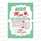 Mothers day Thank You Mom Card ALL PARTY SUPPLIES Pretty UR Party   