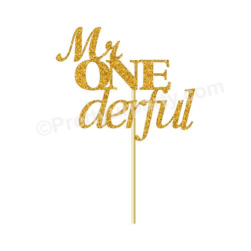 Mr Onederful Cake Topper HANDCRAFTED Pretty UR Party Card Stock Glitter Paper  